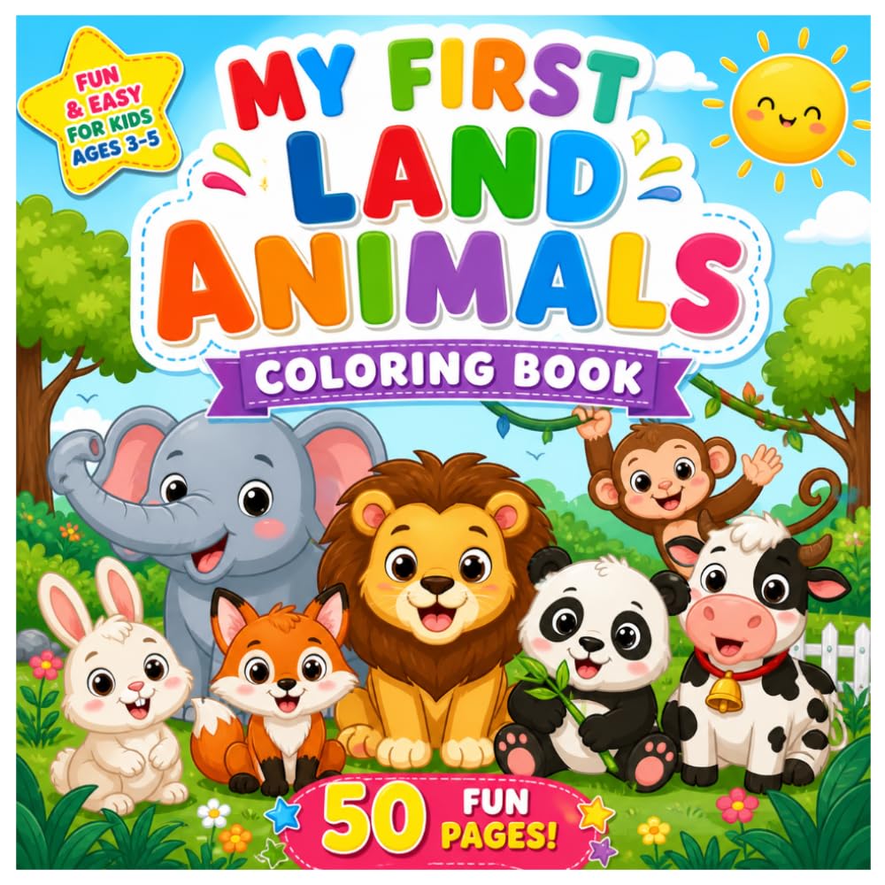 My First Land Animals Coloring Book