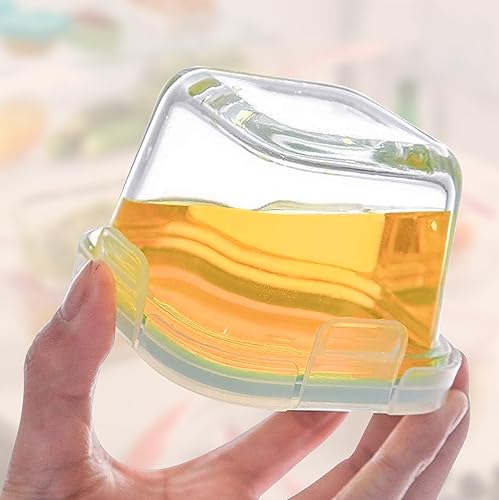 Miniatura 4 de ARSUK Juego de 6 recipientes pequeños de vidrio para almacenamiento de alimentos, cuadrados de 5 onzas líquidas, a prueba de fugas, sin BPA, tapas