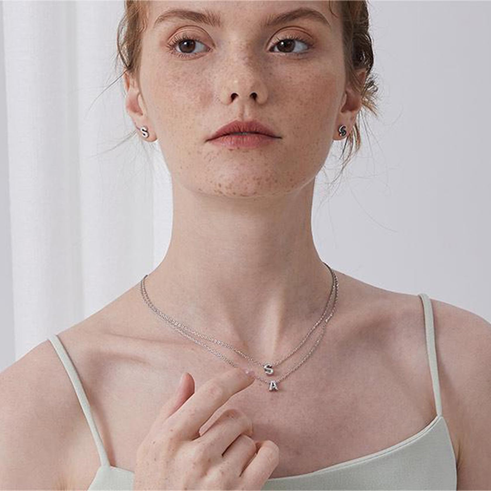 ChicSilver Collana Argento 925 Donna con 26 Lettera Iniziale A-Z, Collana Argento Donna Elegante per Compleanno Anniversario