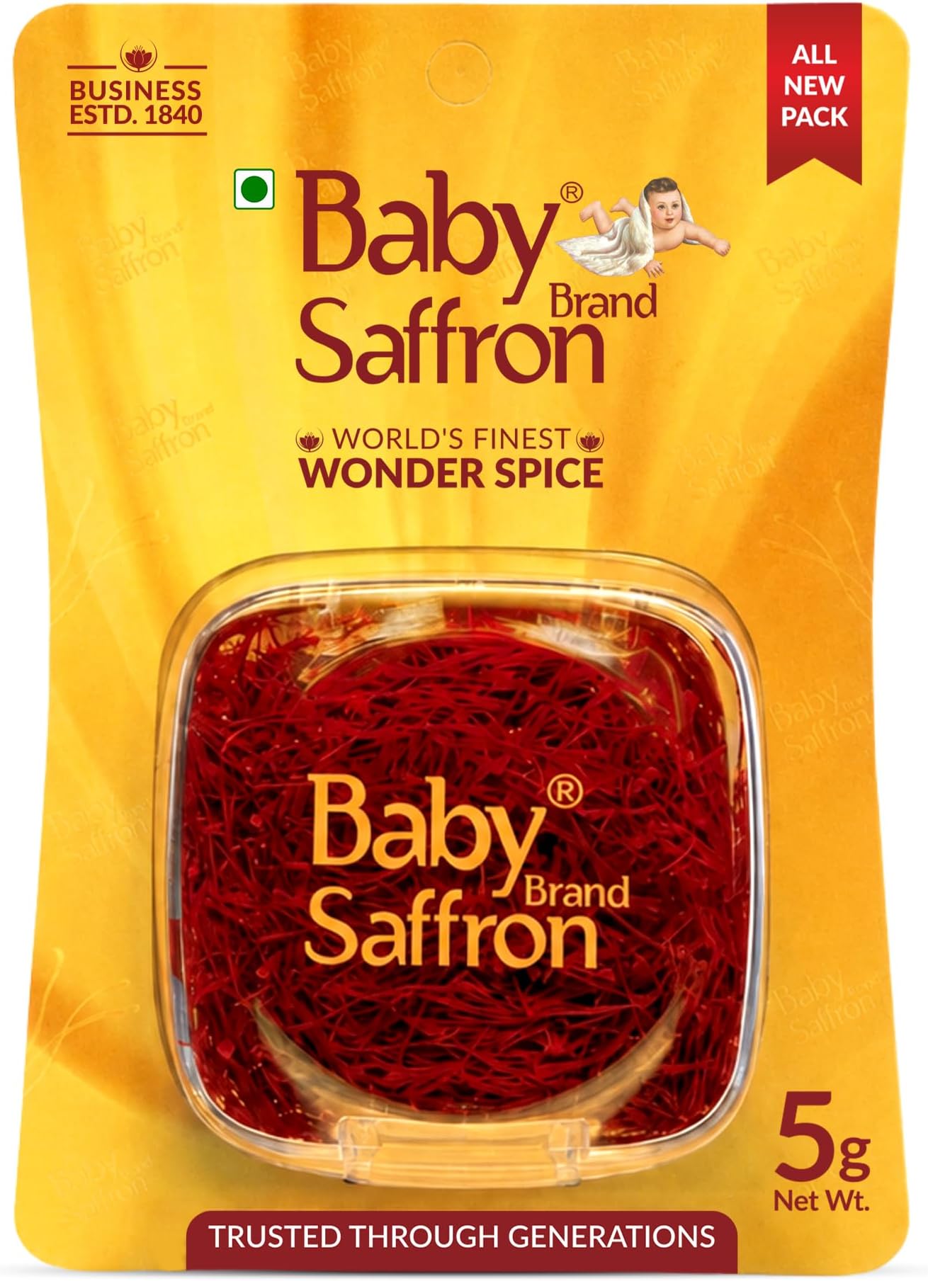 Baby Brand Saffron, 5g - Saffron | Kesar - 100% Pure & Natural (Pack of 1)
