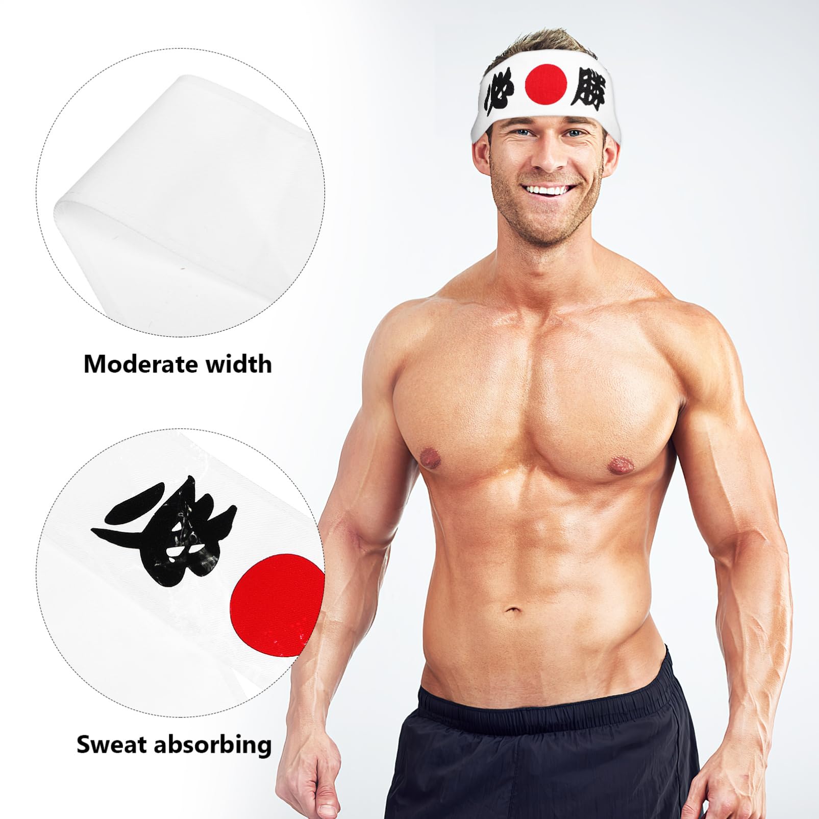 minkissy Giapponese Fascia Bushido Hachimaki Fascia Ninja Arti Marziali (Deve Vincere) Da Corsa Da Fasce Per Unisex Adulto Per Karate Sport Cosplay Fornitura