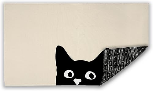 Miniatura 8 de White Leafs Felpudo de bienvenida, tela geométrica para decoración de Navidad para interiores, tapete antideslizante y duradero para entrada del