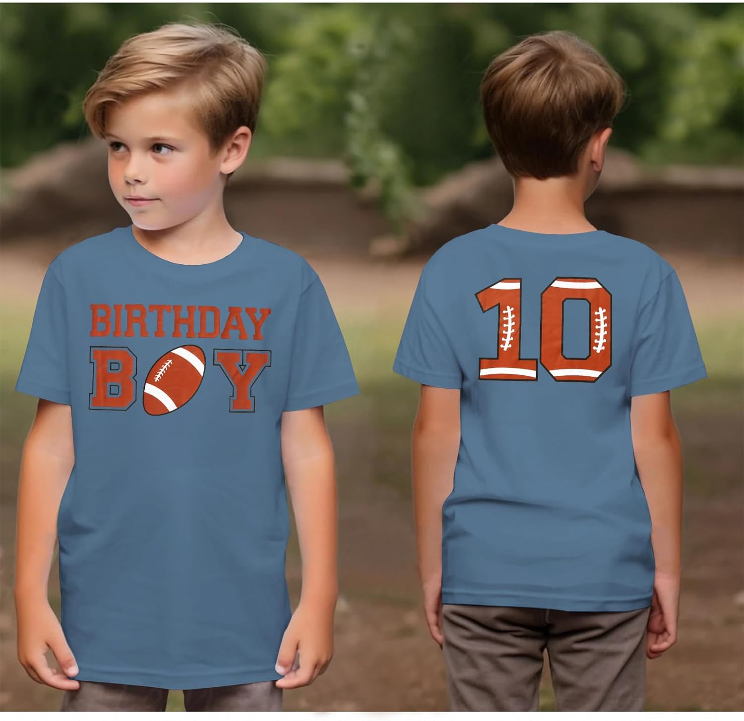 Birthday Boy Shirt Toddler Football Birthday Graphic T-Shirts Kids Football B-Day Short Sleeve Tee Tops 2-10 Years - Image 2