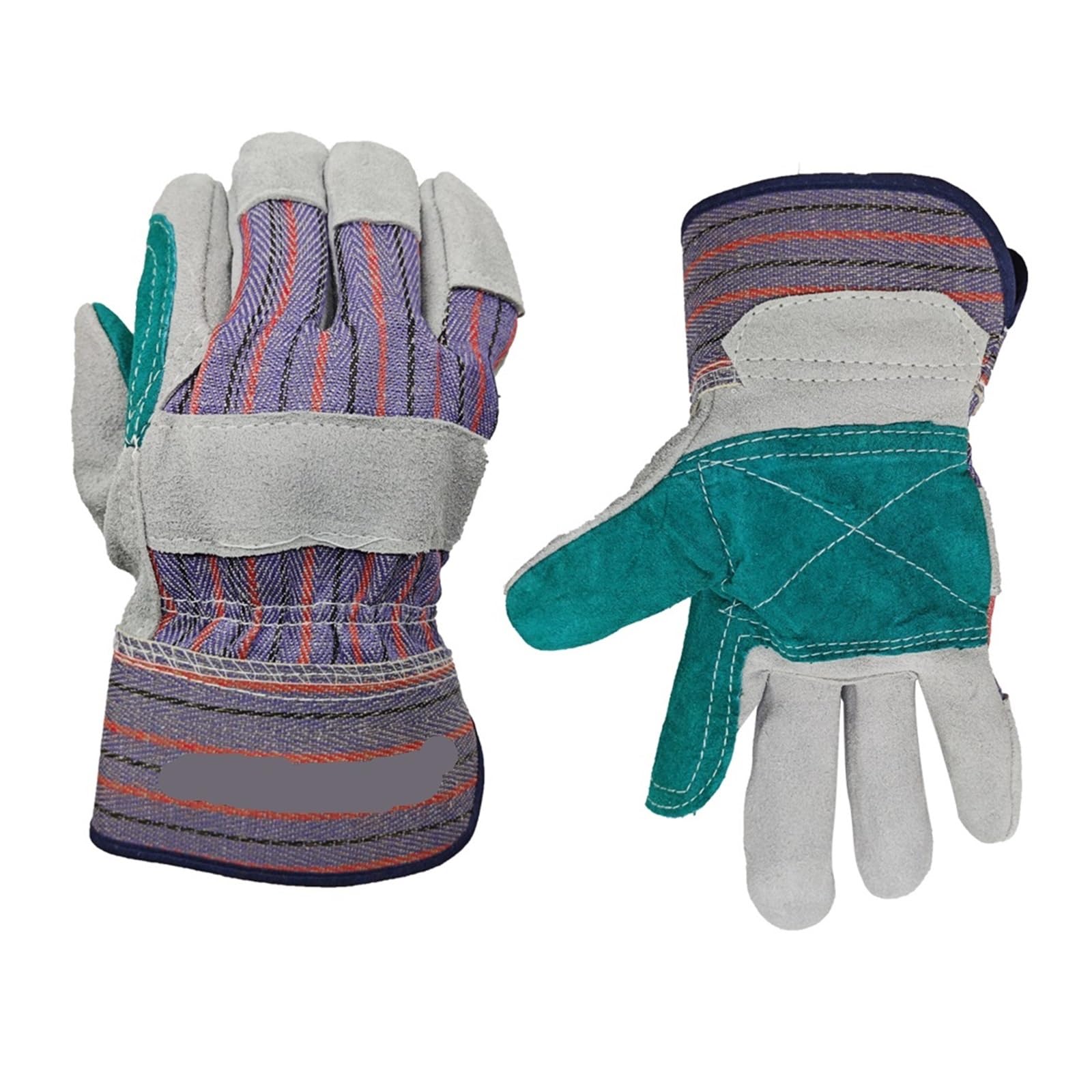 Guantes Soldador Guantes de soldadura cuero vaca, guantes mano soldador resistentes al calor, barbacoa reforzados con palma(Grey 5 pairs)