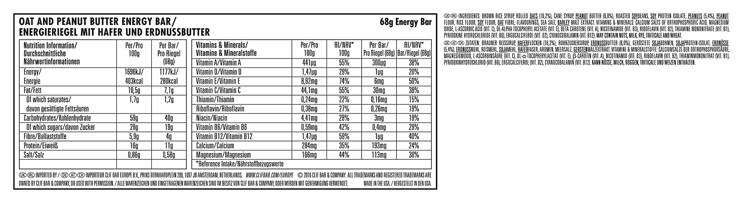 Lot de 12 barres Clif Bar Variety