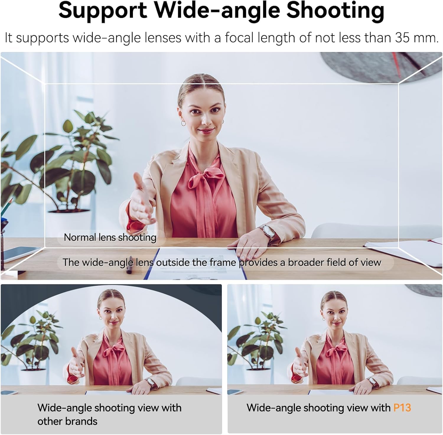 Desview P13 Teleprompter 13 Zoll, ohne Montage, für Kamera und Smartphone | Tragbarer 13-Zoll-Teleprompter für Kamera und Smartphone mit schnellem Aufbau
