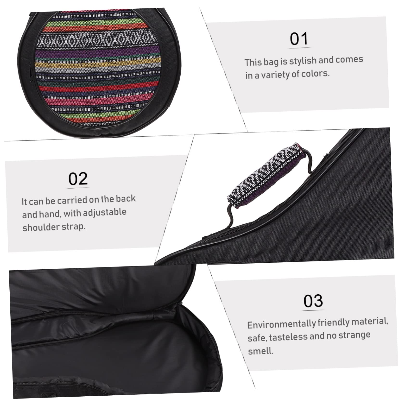 Paquet à Mandoline Imperméable en Nylon et Éponge Rembourrée Double Portage à Dos et Main