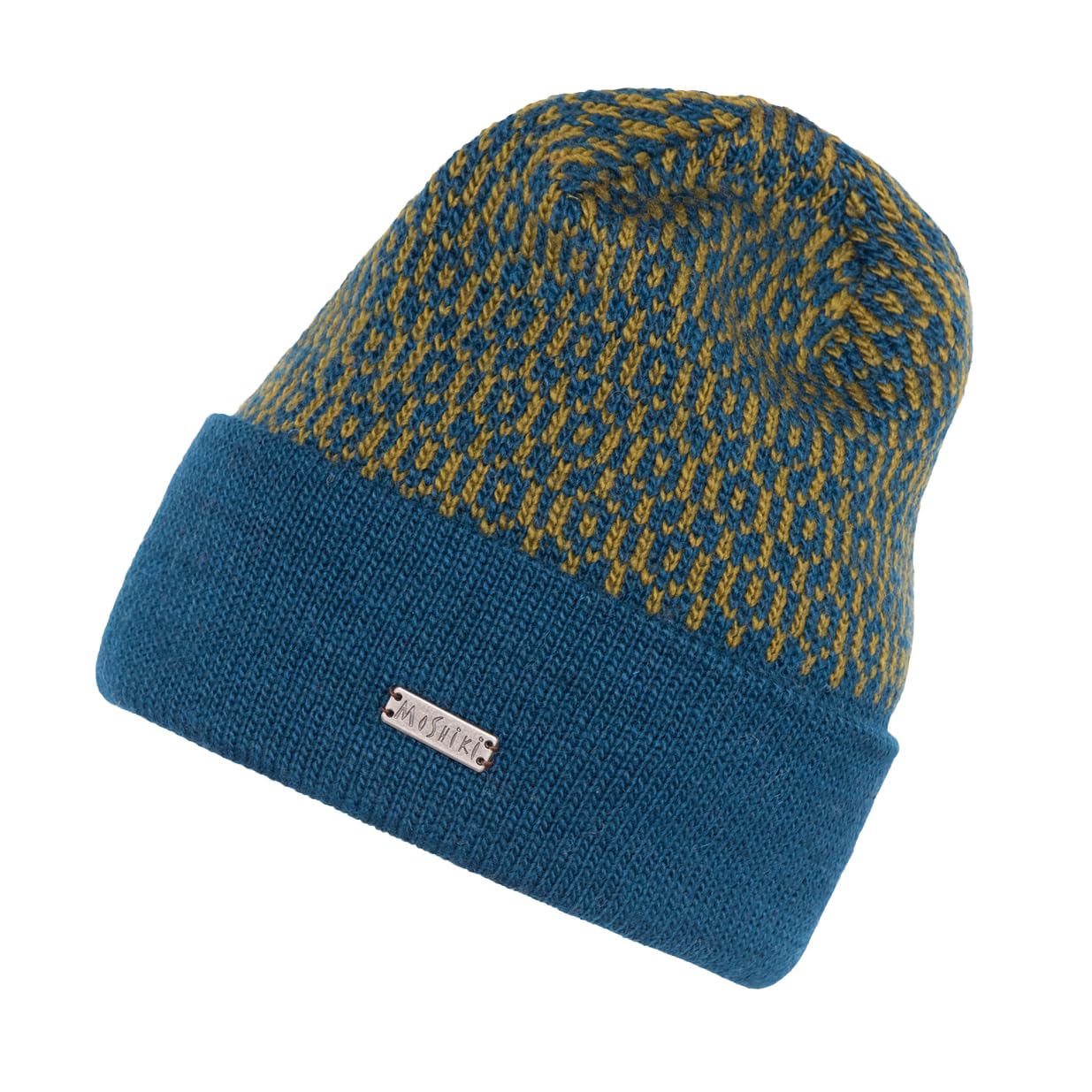 Wolle Mütze Longbeanie KAJASH mit Umschlag | Damen und Herren | 100% Wolle -Natur