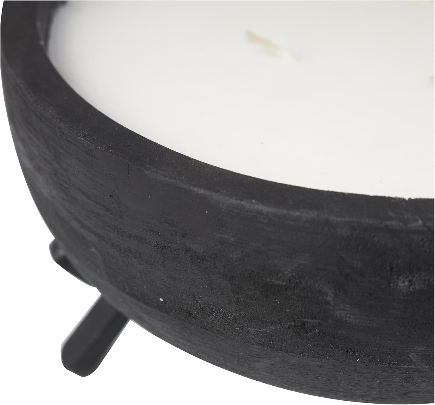 Deco 79 Mango Wood Sauvignon Blanc Scented 22 oz 3 Wick Candle with White Wax, 7" x 7" x 4", Black - Image 2