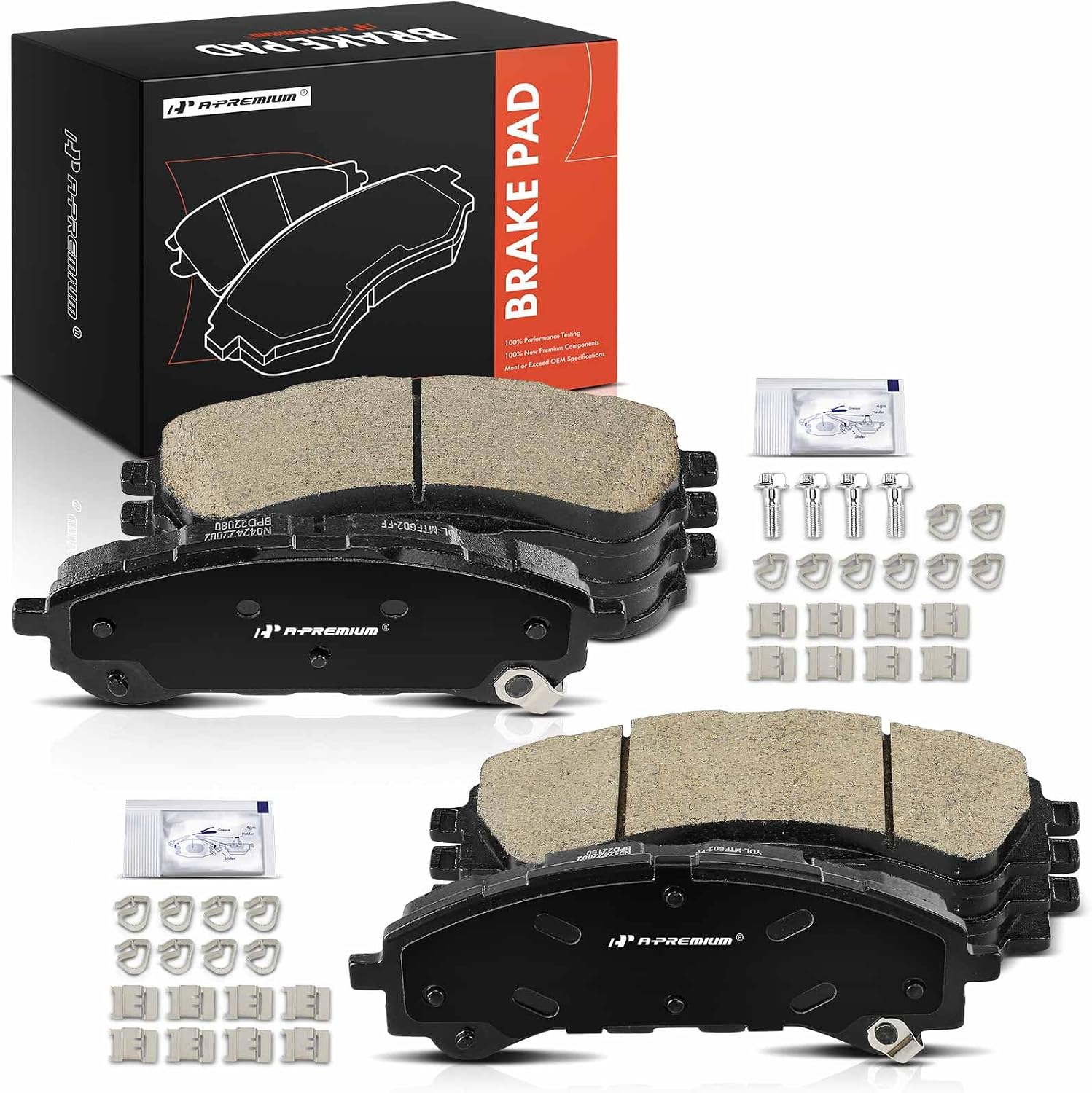 A-Premium Front and Rear Ceramic Brake Pads Set Compatible with Ford Ranger 2019 2020 2021 2022 2023, 8-Pack