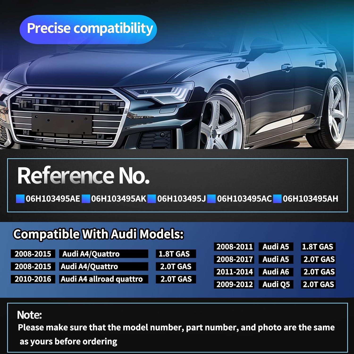 06H103495AE Engine Crankcase Vent Valve Oil Separator Compatible with Audi A4 A5 A6 Q5 Quattro Allroad 2.0T 1.8T, With Breather Hose Tube - Replace# 06H103495AK 06H103495J 06H103495AC 06H103495AH