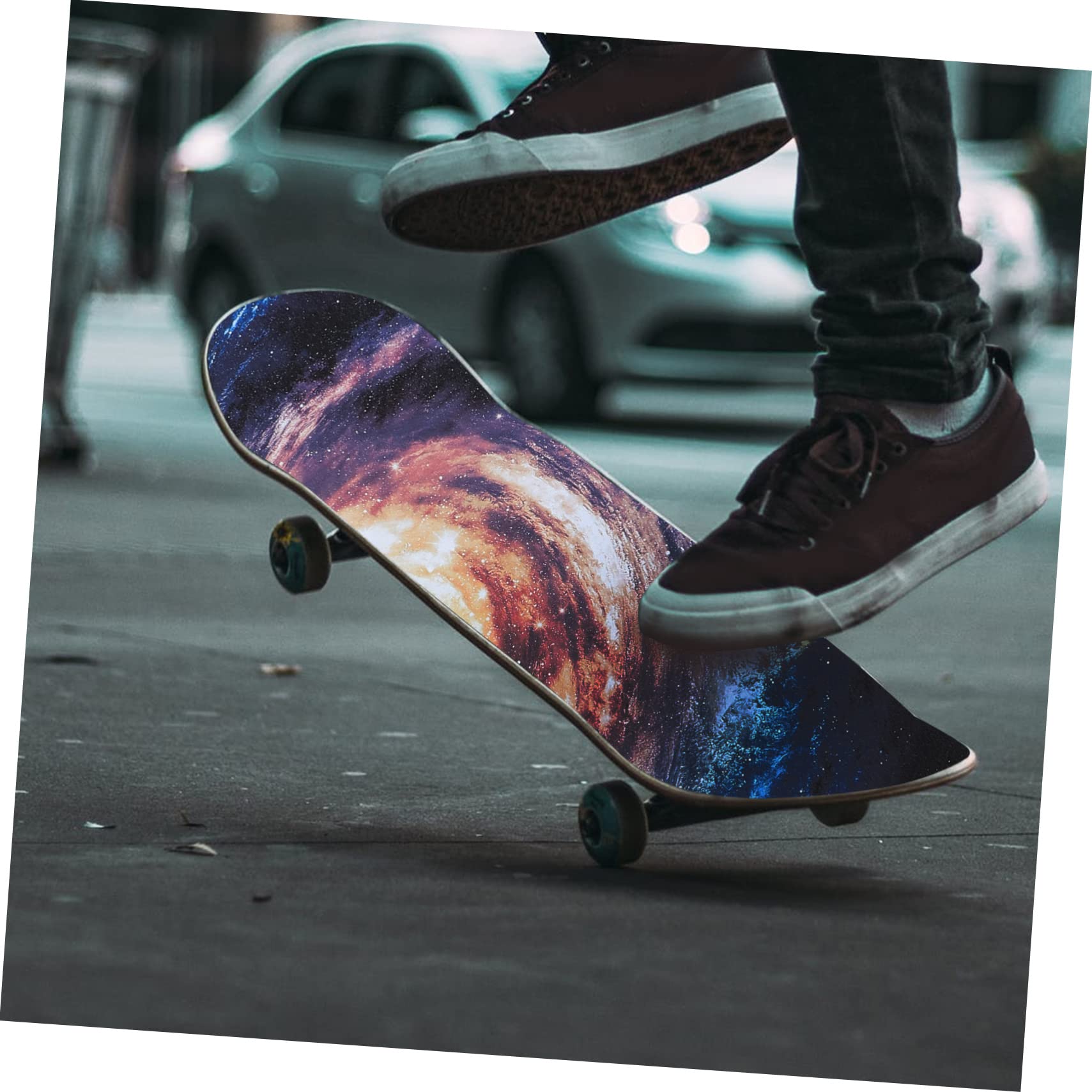 ifundom 2 Stück Rad Skateboard Grip Tape Wasserdichtes Sandpapier Sticker Rutschfester Deck Grip Aufkleber für Skateboard und Scooter Hochwertiges Material Einfache Anwendung Attraktives