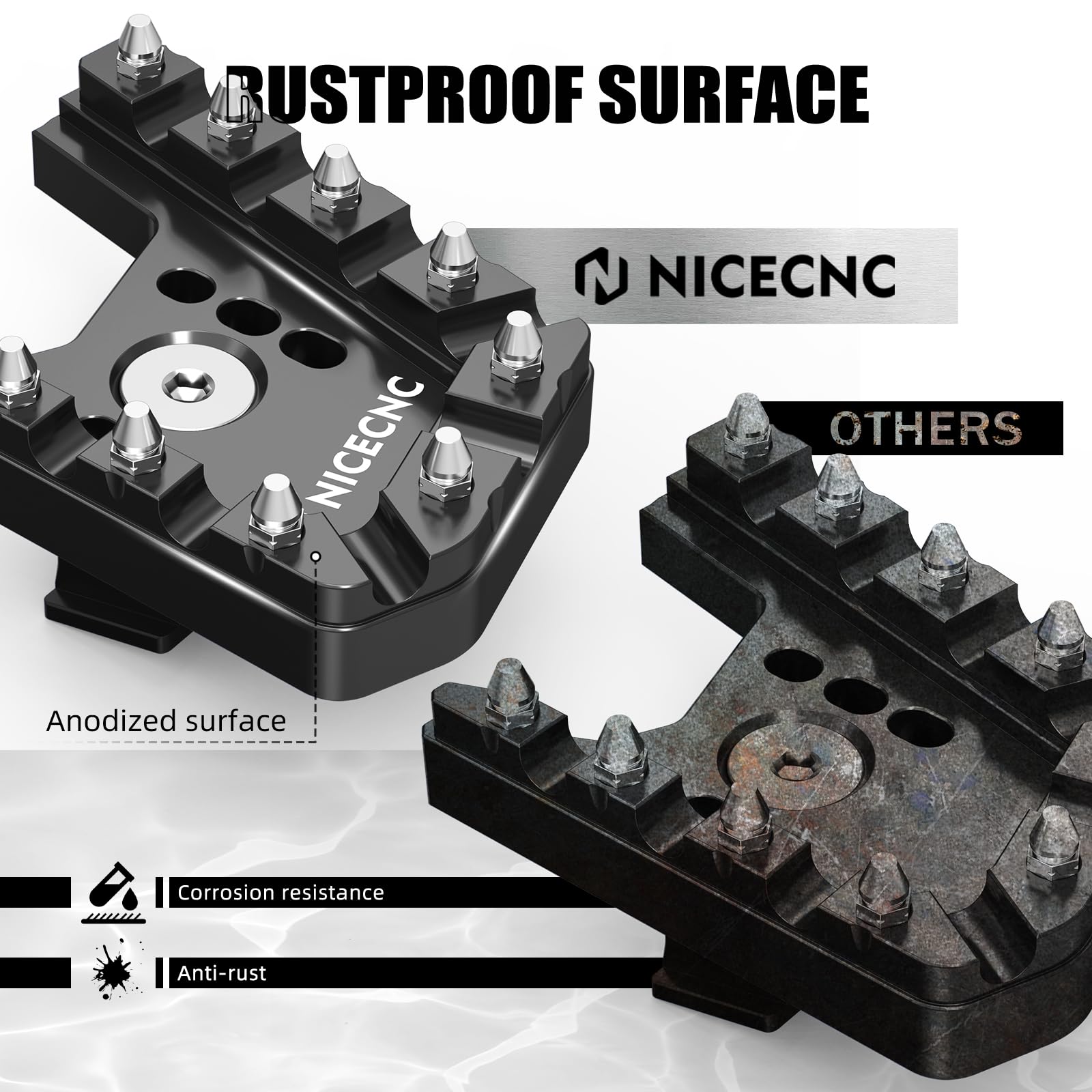NICECNC Estensione del pedale della leva del freno per moto compatibile con Yamaha Tenere 700/XTZ700 2019 2020 2021 2022 2023 2024, Tenere 700 Rally Edition 2020-2024, nero