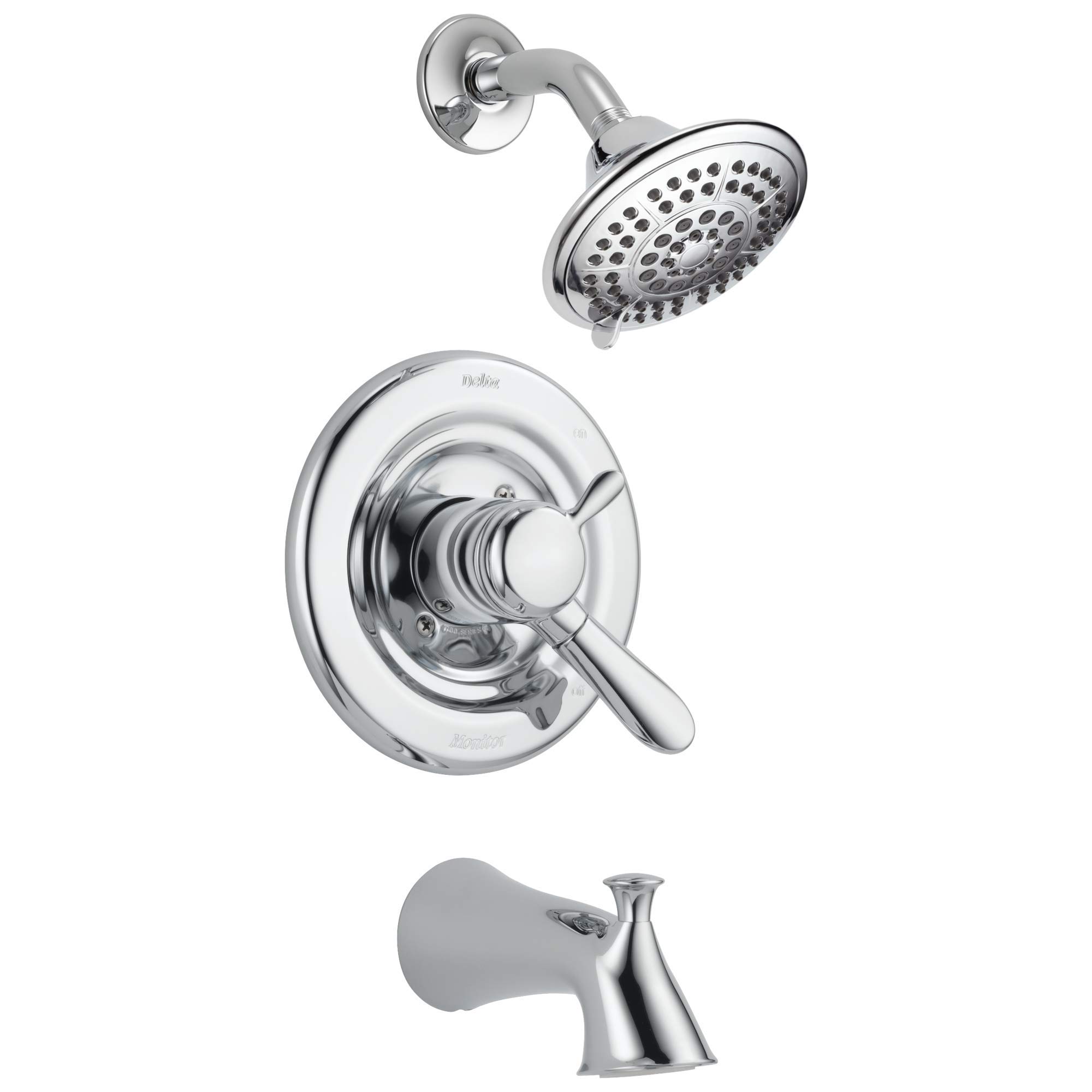 Faucet Lahara 17 Series Dual-Function Tub and Shower Trim Kit with 5-Spray Touch-Clean Shower Head, Chrome T17438 (Valve Not Included)