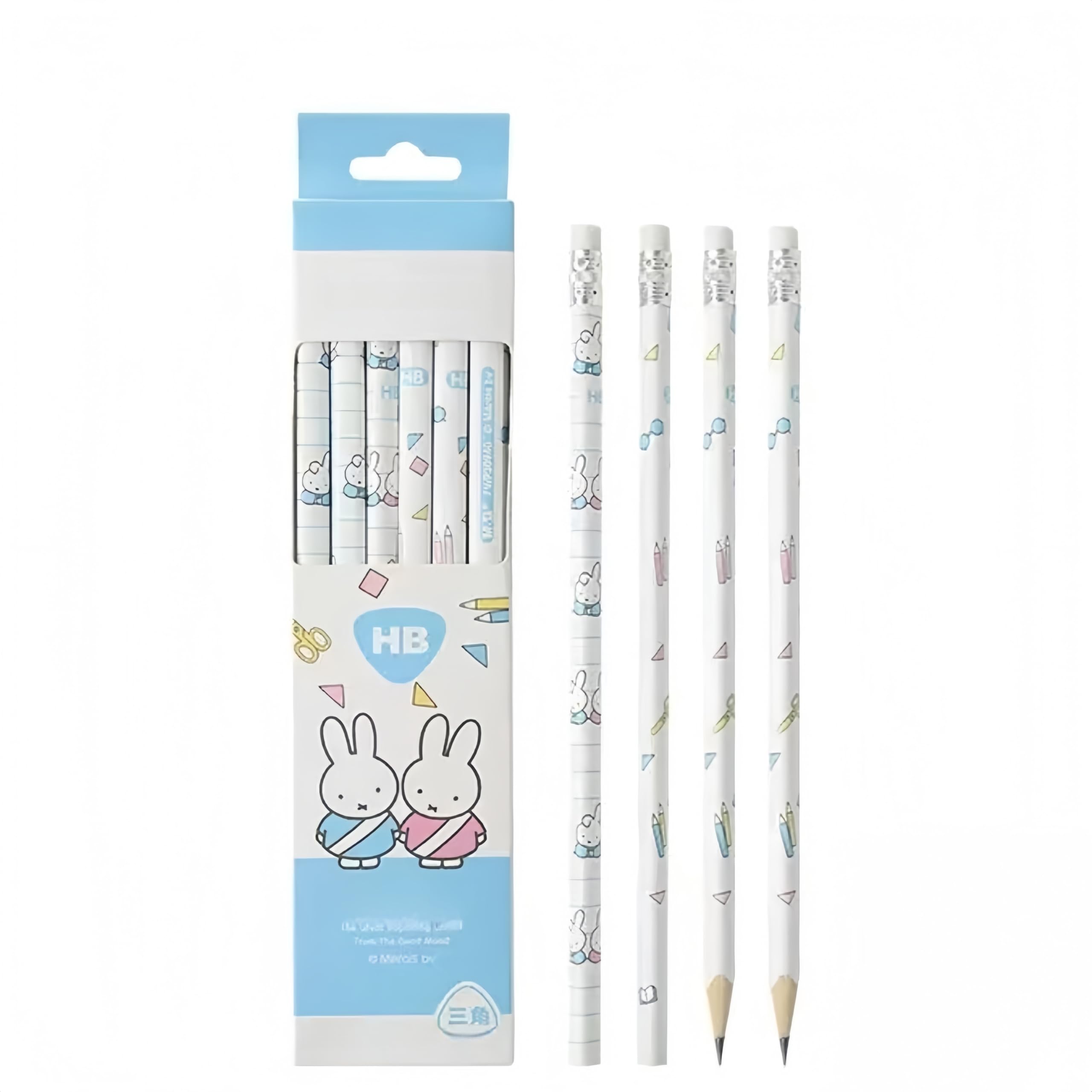 FEIFEI'S BOW Pack of 12 Princess HB Pencils with erasers Kids Children Party Bag Fillers School Office (Rabbit) — image 1