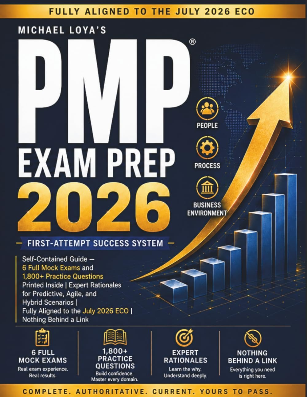 PMP EXAM PREP 2026: Self-Contained Guide — 6 Full Mock Exams and 1,800+ Practice Questions Printed Inside, Expert Rationales for Predictive, Agile, and Hybrid Scenarios |July 2026 ECO Aligned