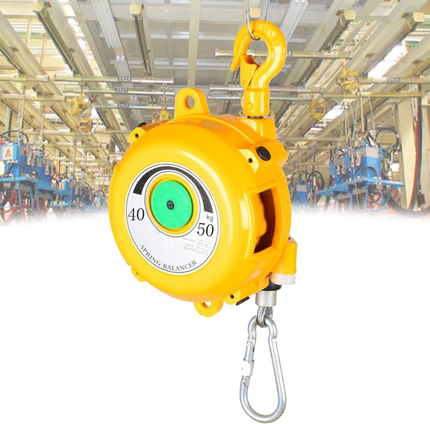 VUIKLCty Spring Balancer Tool Balancer With Wire Rope And Hook For Workshop And Automotive Equipment (Size : 40-50kg)