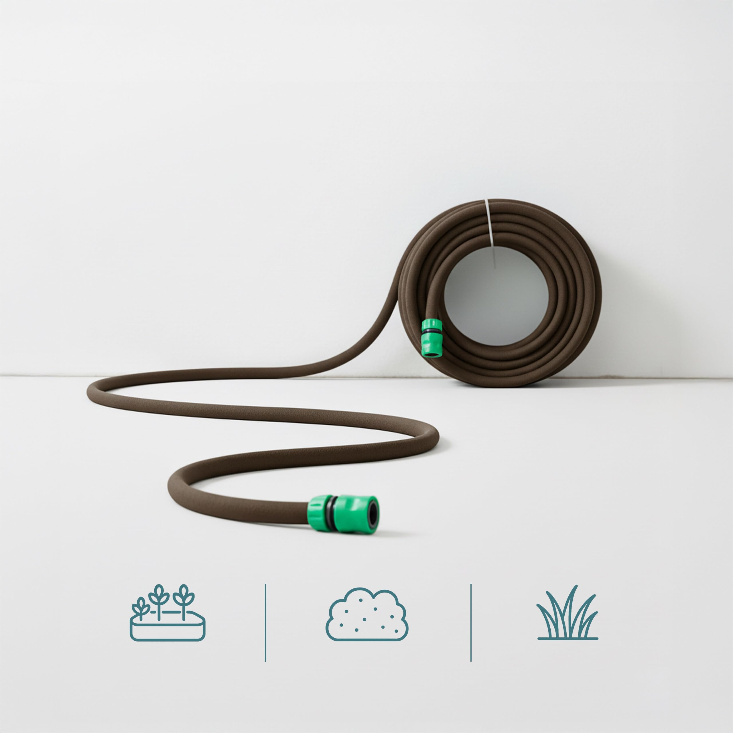 Relaxdays Tubo a Goccia, irrigazione, 70 m, per aiuole Rialzate e siepi, Marrone, Tubi