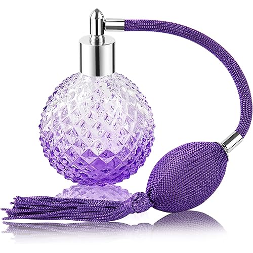 Vintage Perfume Spray Bottle 100ml Vintage Refillable Perfume Bottle with Long Tassel Purple