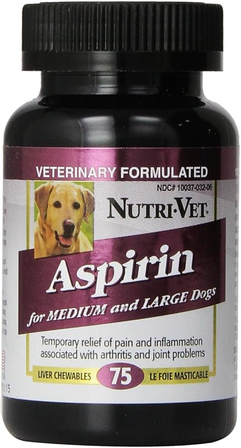Amazon Com Liver Flavored Aspirin For Medium And Large Dogs 75 Count Pet Bone And Joint Supplements Pet Supplies