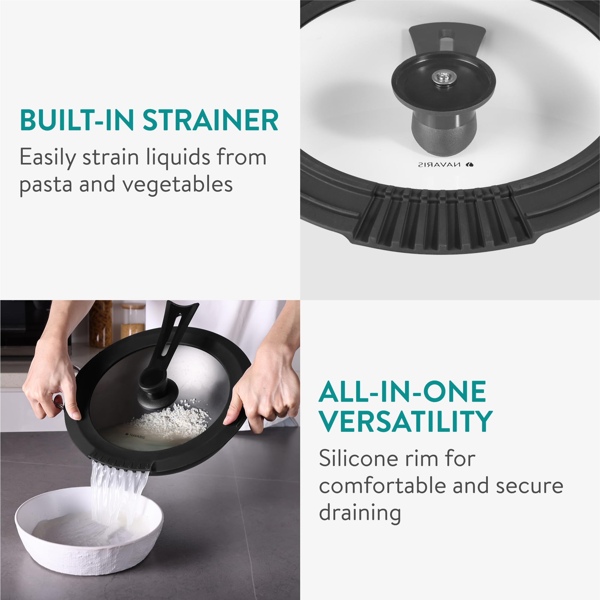 Navaris Free Standing Universal Pan Lid - Dishwasher Safe - Universal - View #5