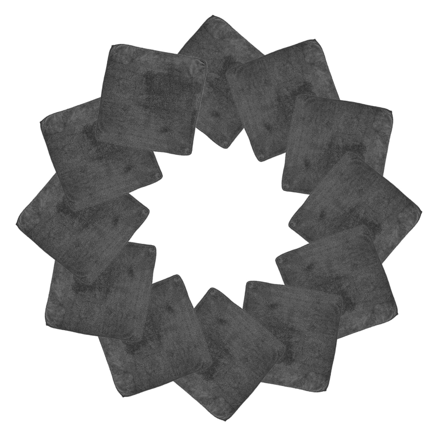 Mikinona Paños De Microfibra Absorbentes para Limpieza, Tamaño 40x40 Cm, Material Suave Gris, Reutilizables y Multifuncionales, Ideales para Coche y Hogar, Pack De 12 Unidades