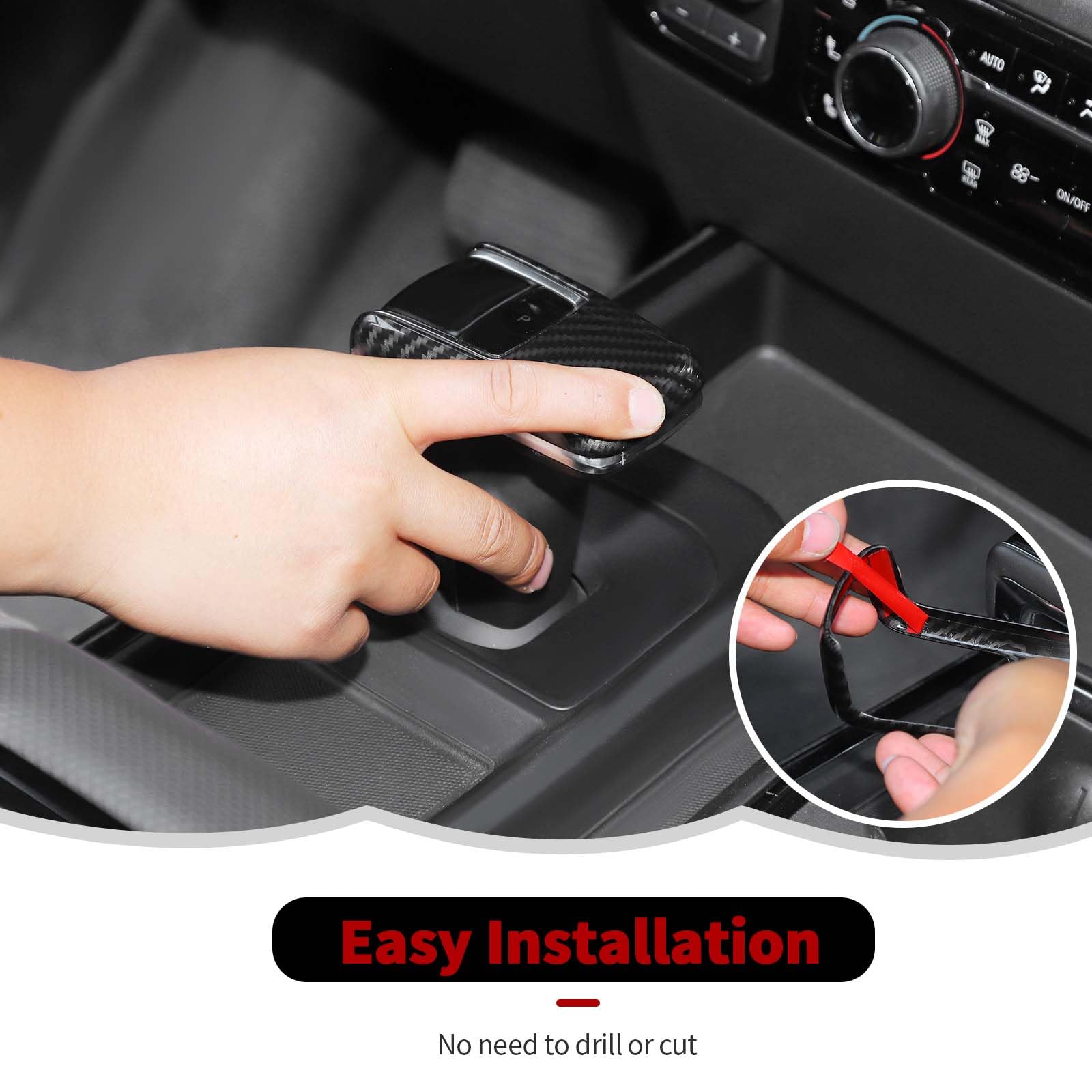 Carbon Fiber Print Gear Shift Knob Cover For Chevy Equinox, Traverse, Trailblazer 2022-2024 - View #5