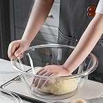 Mixing Bowl, Clear Plastic Salad and Serving Bowl Reusable Non Stick Unbreakable Kitchen Cooking Baking Aid for Party Snack Storage (S)
