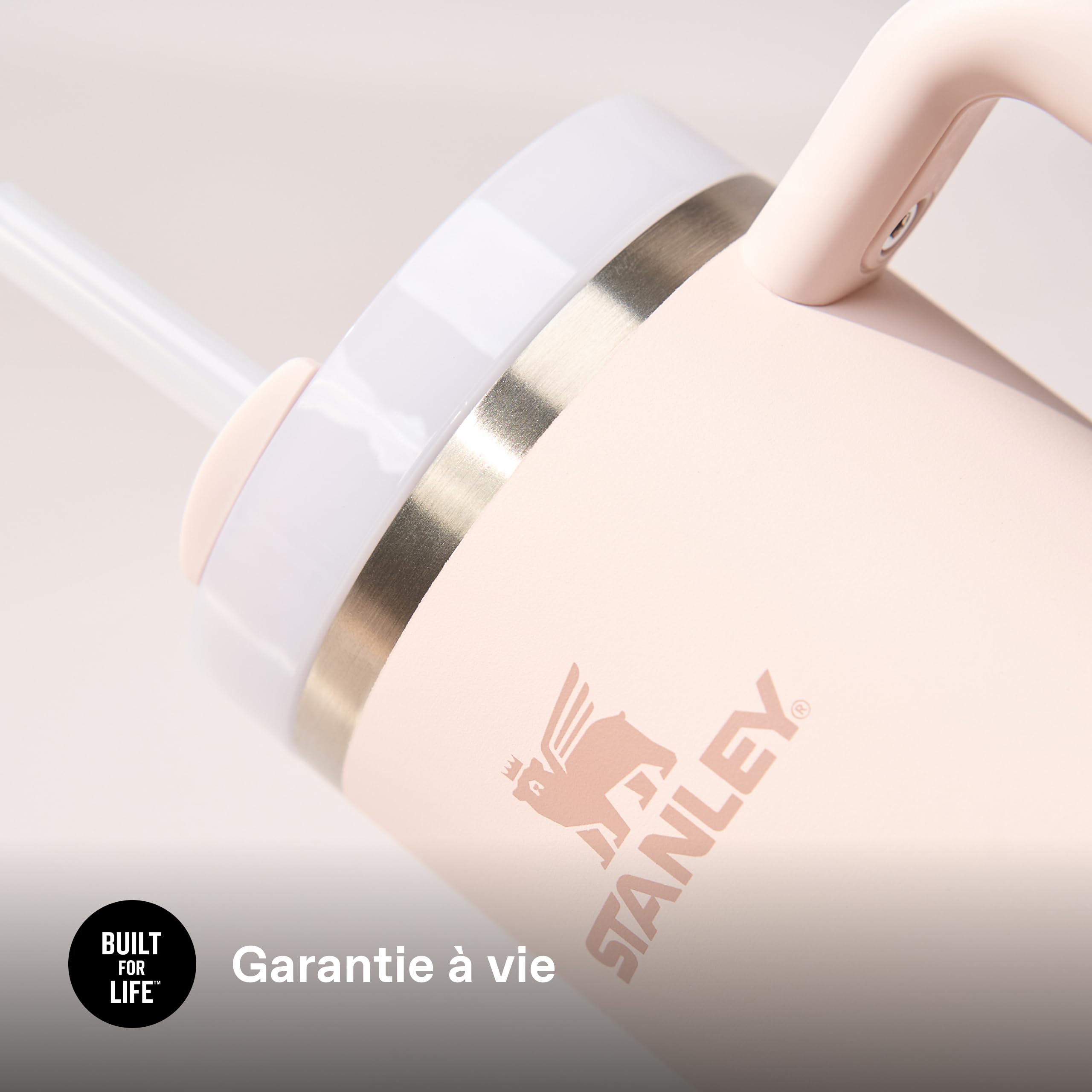 STANLEY 1913 Quencher H2.0 FlowState Mug Isotherme avec Paille 1.2L - Froid Pendant 11 Heures - Glacé Pendant 48 Heures - Thermos Lavable au Lave-Vaisselle - Gourde Inox Sans BPA - Rose Quartz