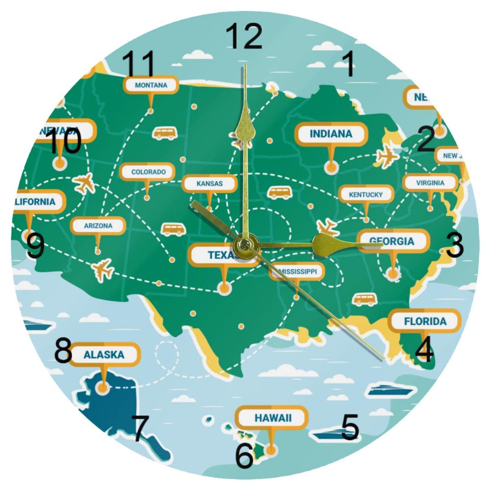 Horloge murale verte lisible qui résout le problème du tic-tac stressant