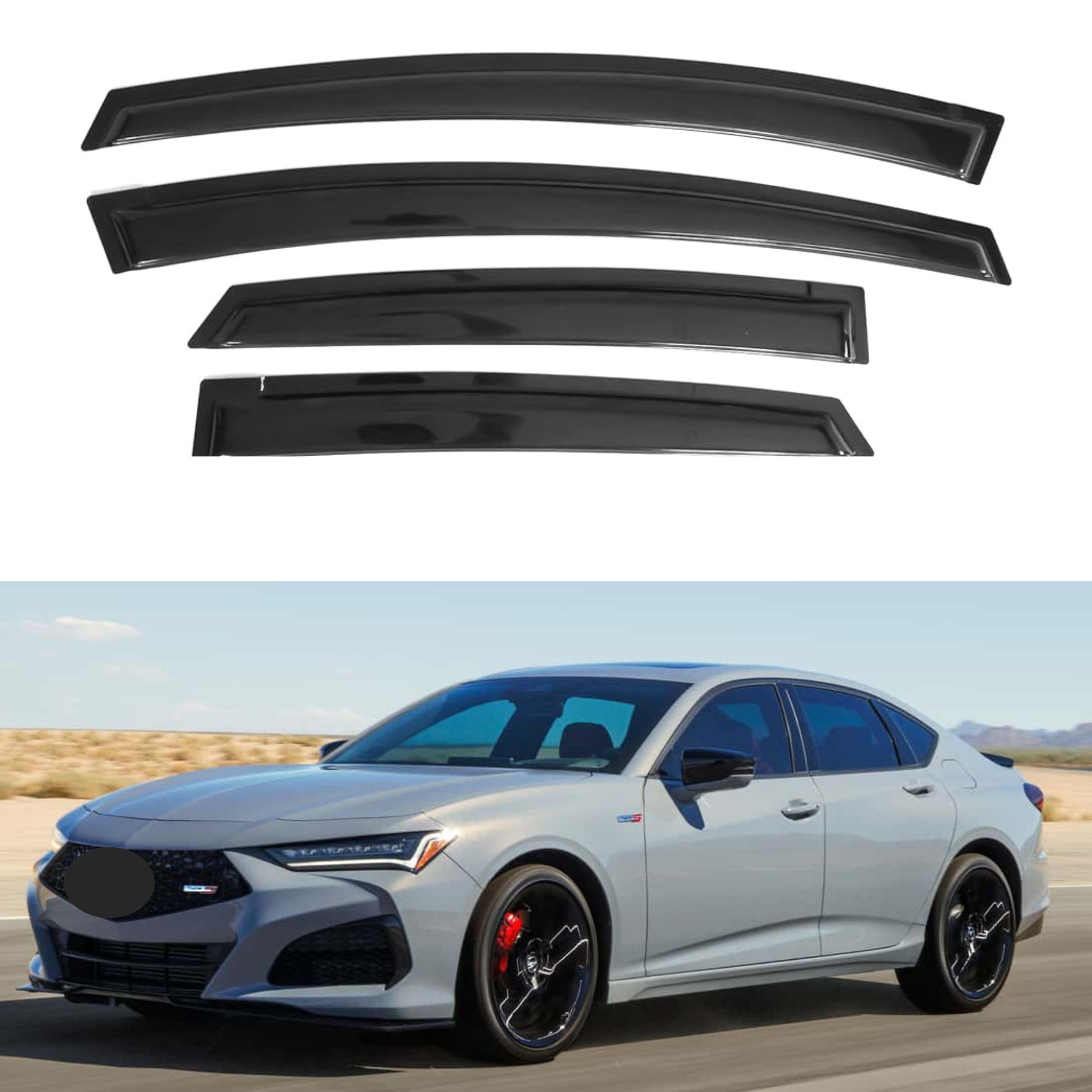 IG Window Visor for Acura TLX 2021-2024, Rain Guard Tape-On Extra Durable Sun Wind Side Vent Window Deflector, 2021 2022 2023 2024
