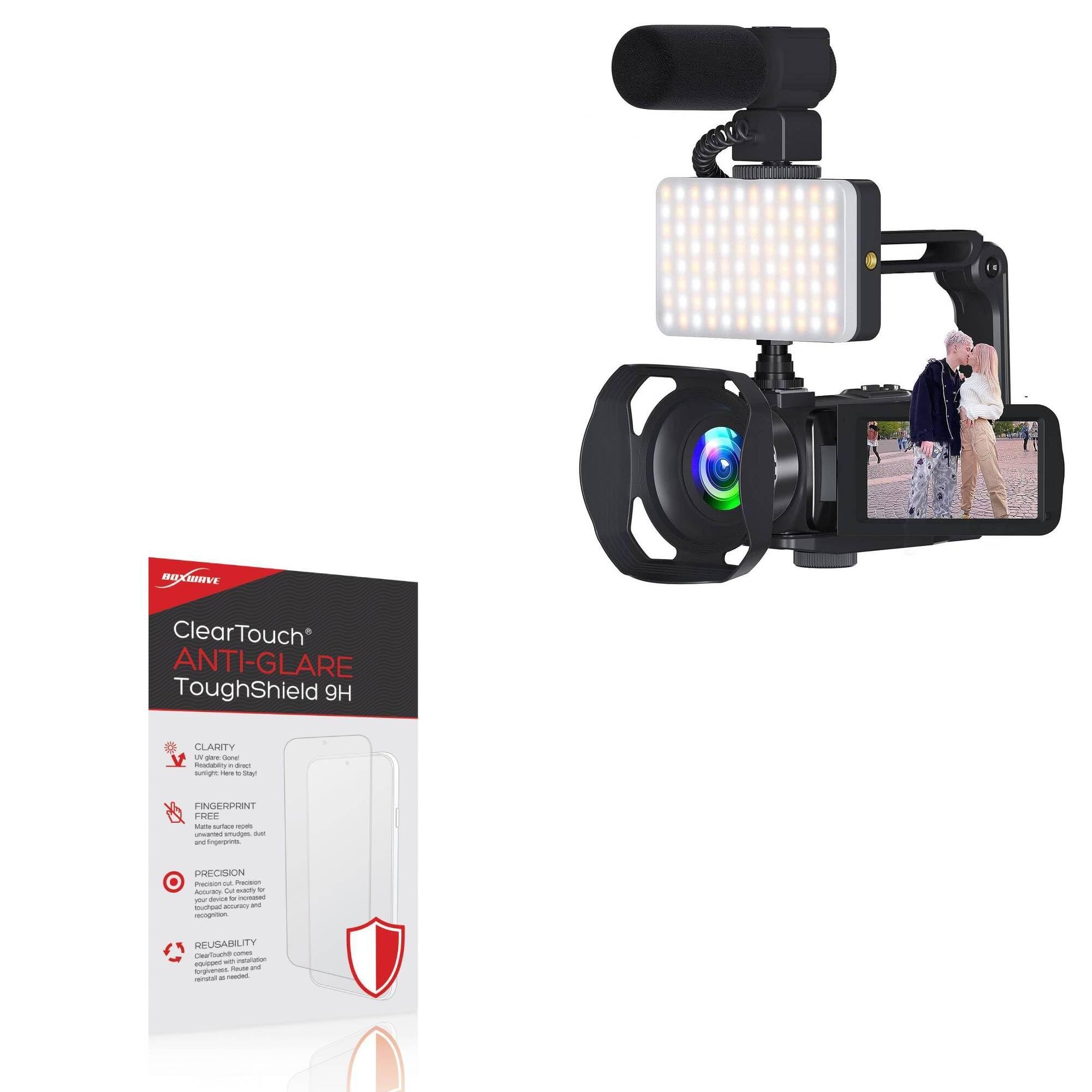 BoxWave Screen Protector Compatible With VETEK Video Camera 8k Camcorder (A06) - ClearTouch Anti-Glare ToughShield 9H (2-Pack), Anti-Glare 9H Tough Flexible Film Screen Protector