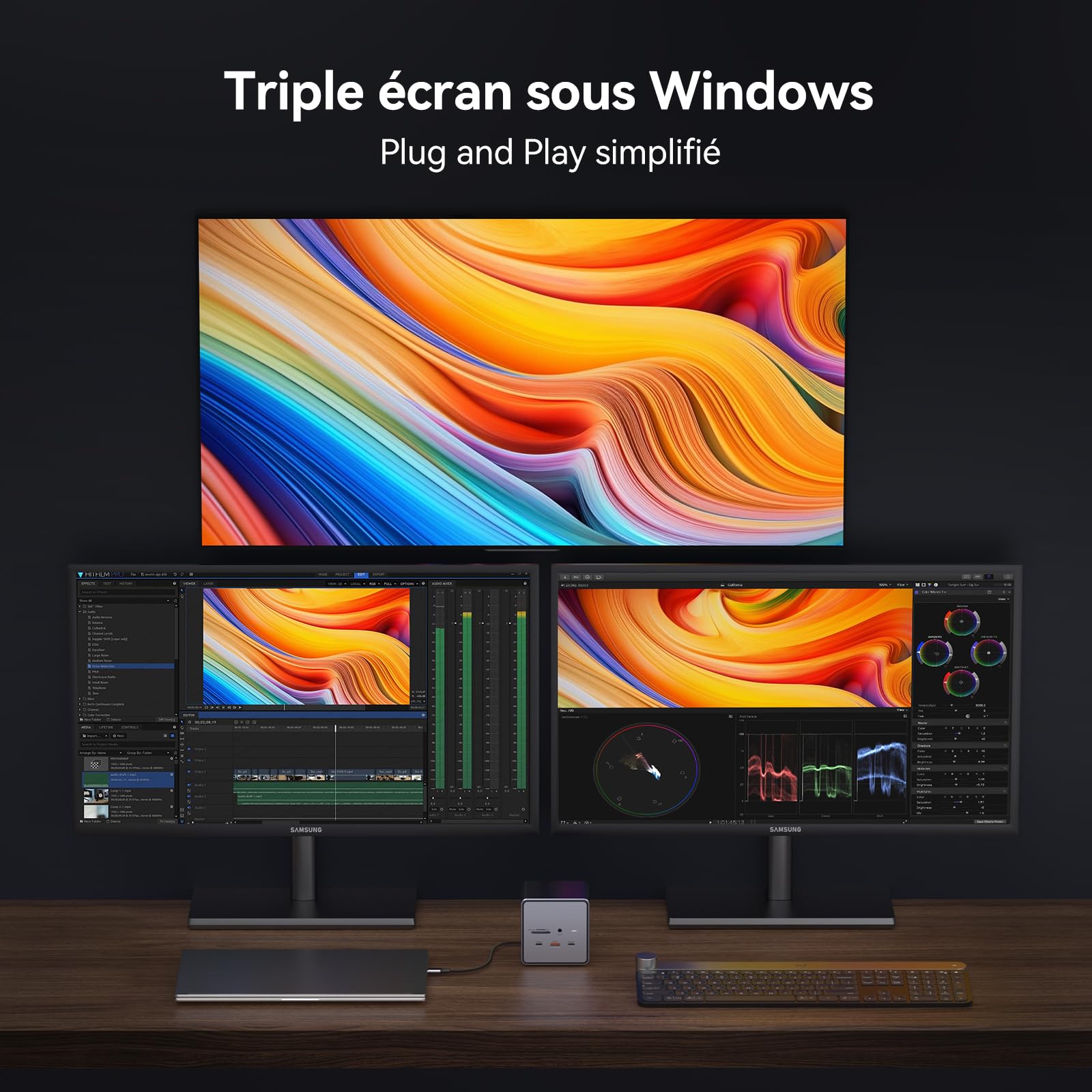 TobenONE Station d'accueil USB-C pour Deux/Trois Écran, Alimentation 150W