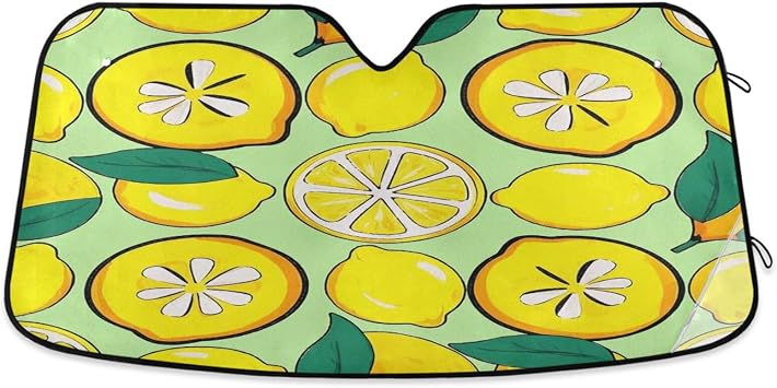 Yellow Lemon Accordion Sun Shade for car Foldable Automobile Parasol de auto
