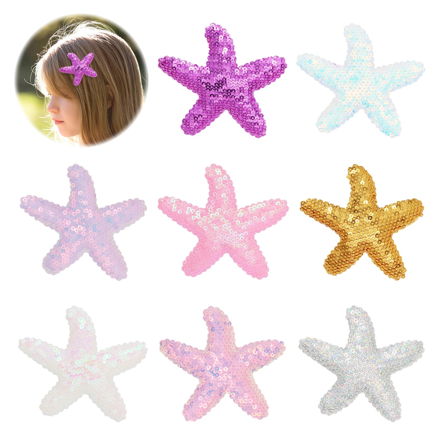 Forcine Per Stelle Marine Da 8 Pezzi, Forcine Per Paillettes Creative, Gioielli A Stella, Accessori Per Capelli Per Ragazze, Copricapo Di Stelle Marine Per Bambini, Accessori Per Capelli
