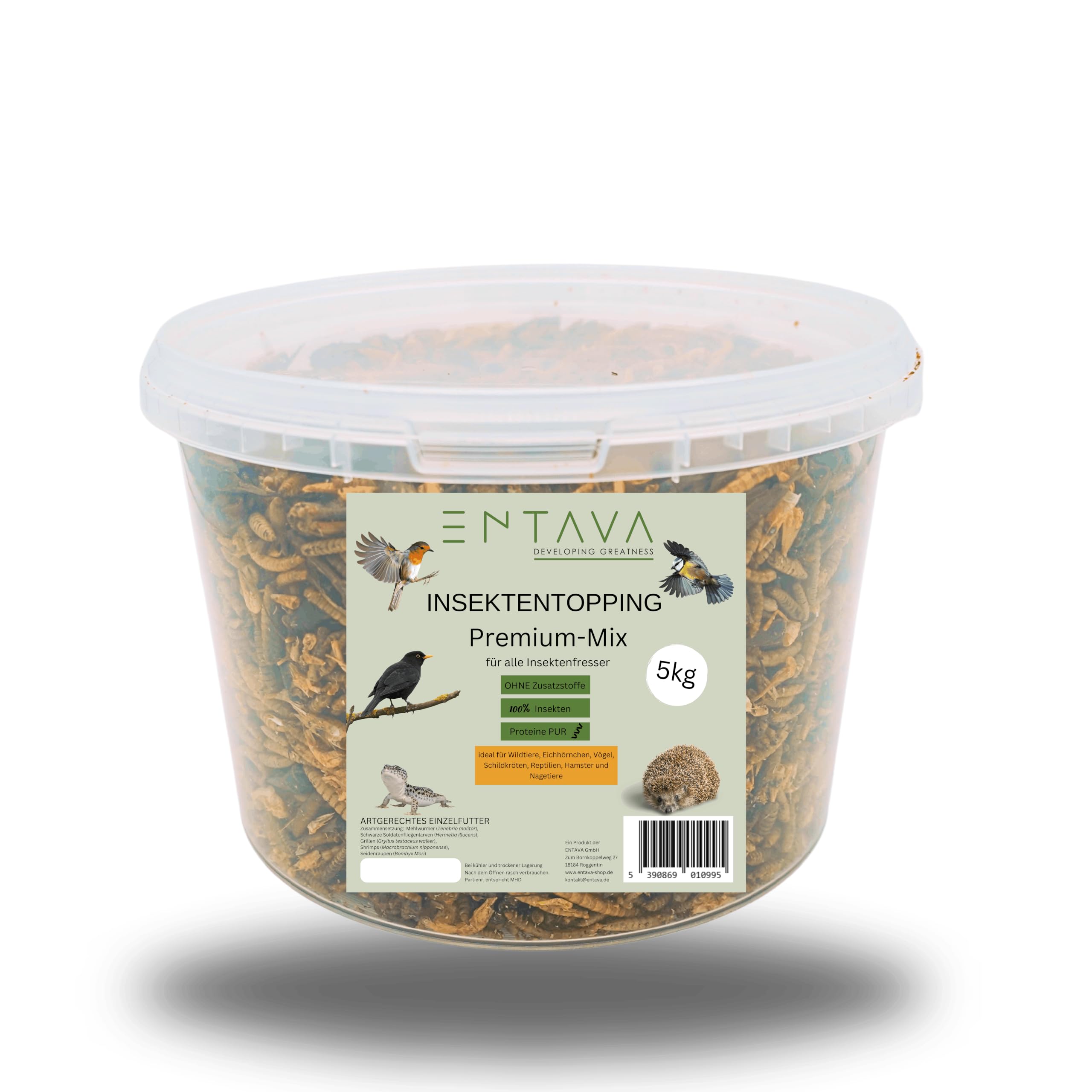 Insektentopping Premiummix (5kg) Natürliches Proteinfutter für Reptilien, Vögel, Zierfische, Schildkröten & Nagetiere