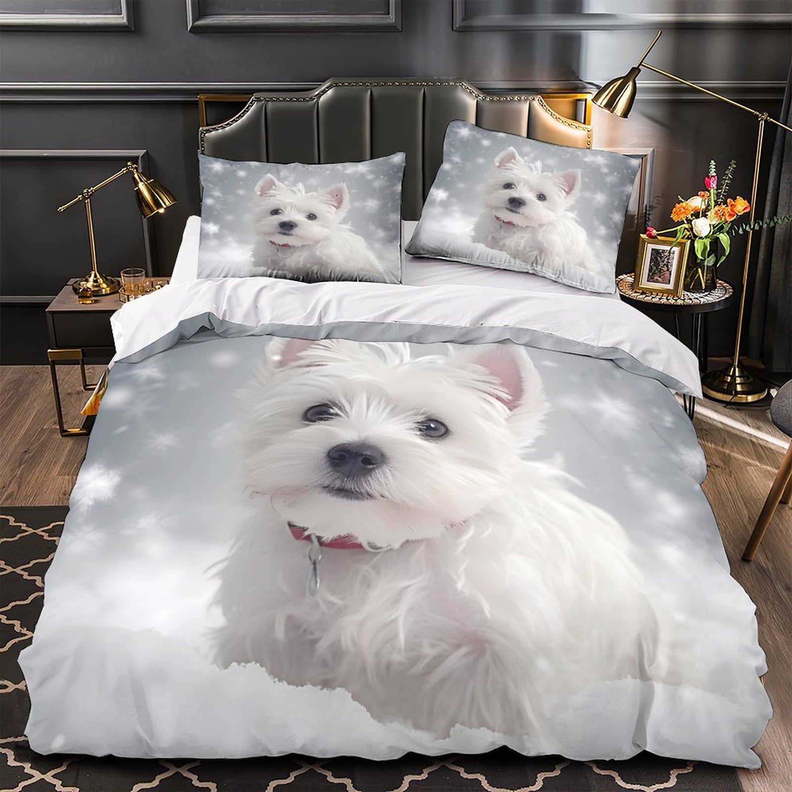Parure de Lit Chien Mignon pour Chambre d'Enfant et Suite Parentale Confortable