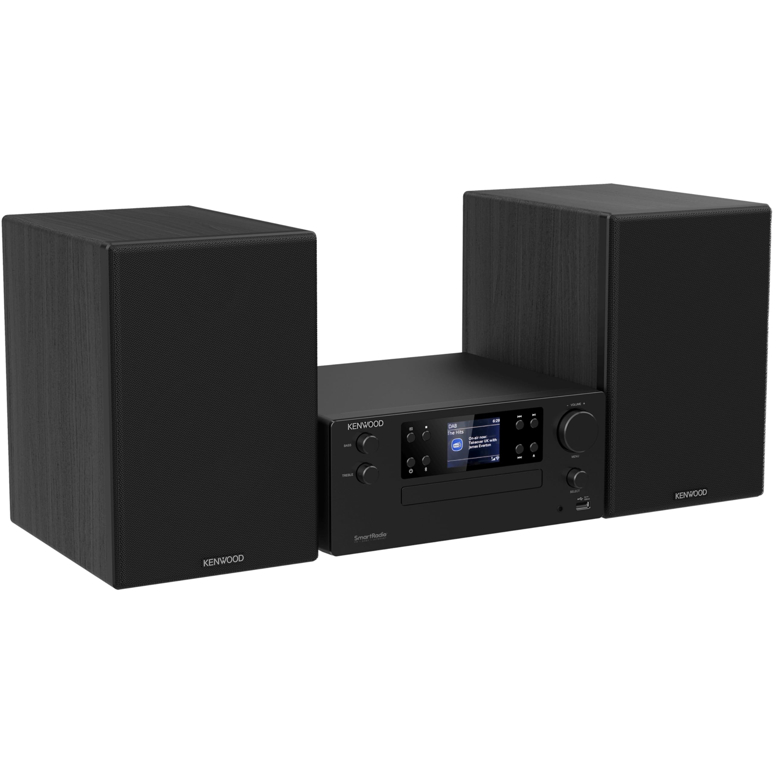 Kenwood Microcadena Hi-Fi | Bluetooth 5.2 | CD, USB, Radio FM/Dab+, Spotify Connect, Radio y Ecualizador | 2x50W RMS | Equipo de música para casa con Control por App y Pantalla TFT- M-9500S-B