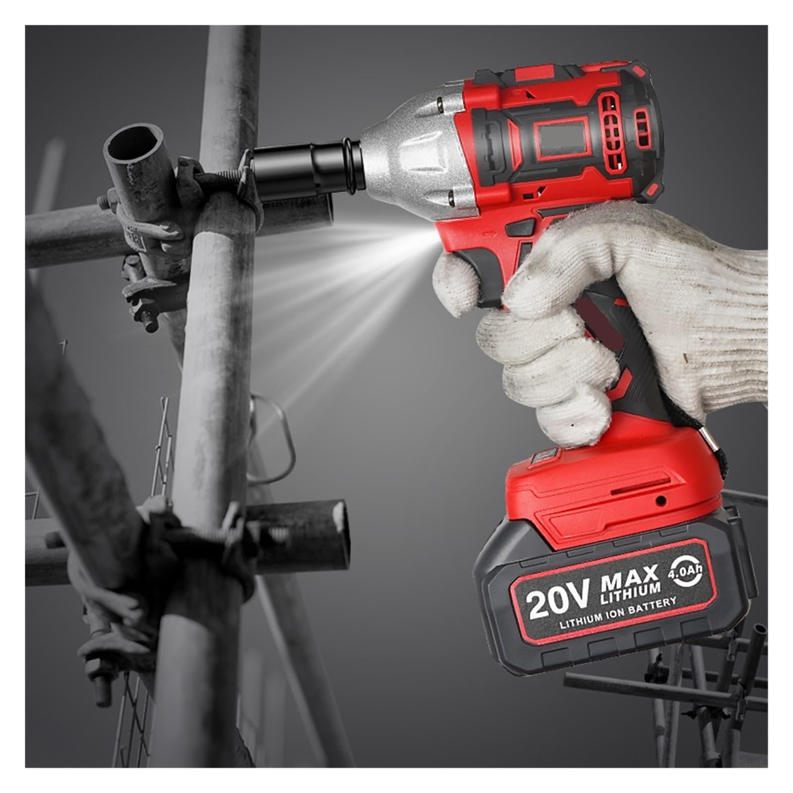 Llave de Impacto Taladro Eléctrico De Impacto, Llave Sin Escobillas De 20V, Batería De Iones De Litio, Llave Inalámbrica, Herramientas Eléctricas De Instalación(20V WS-L8-A1)
