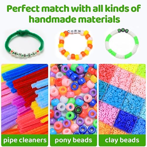 Miniatura 5 de Bundooraking Cuentas de letras cuadradas, letras negras, fondo blanco, cuentas acrílicas de 0.236 x 0.236 pulgadas, 28 cuadrículas para hacer joyas,