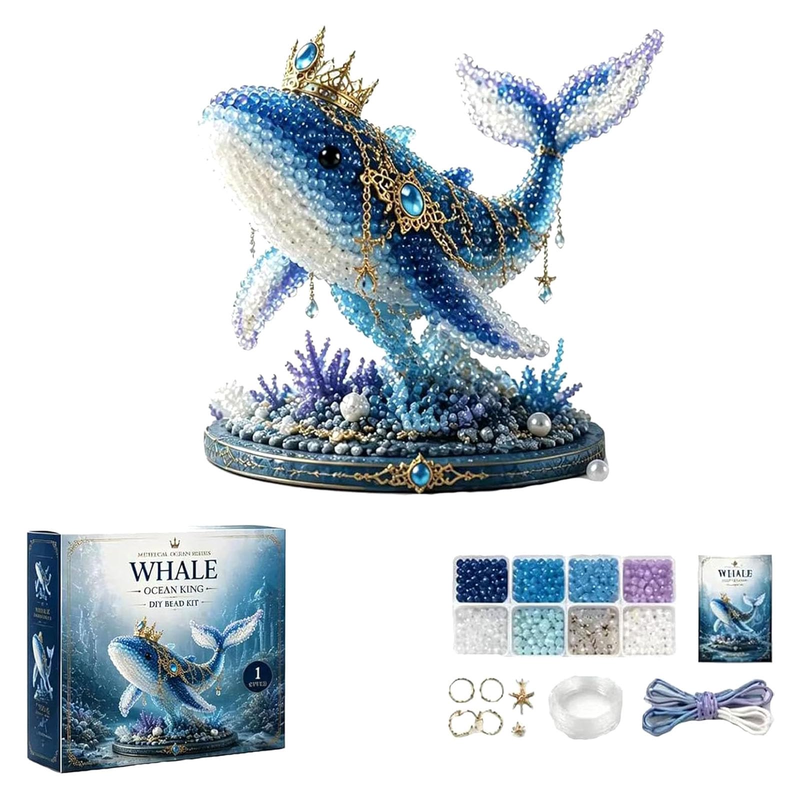 Kaeltsyn Pearls Art 3D Beaded Animal Making Set 8 Pattern for Creative Travel Entertainment Decoration Creative Pearls Painting