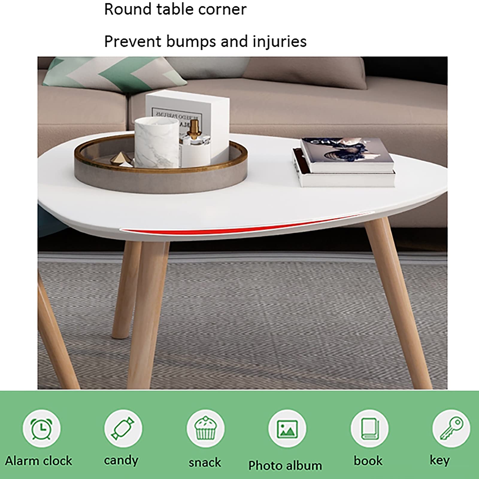 Amazon｜サイドテーブル、2つの三角形のコーヒーテーブル、ソファ