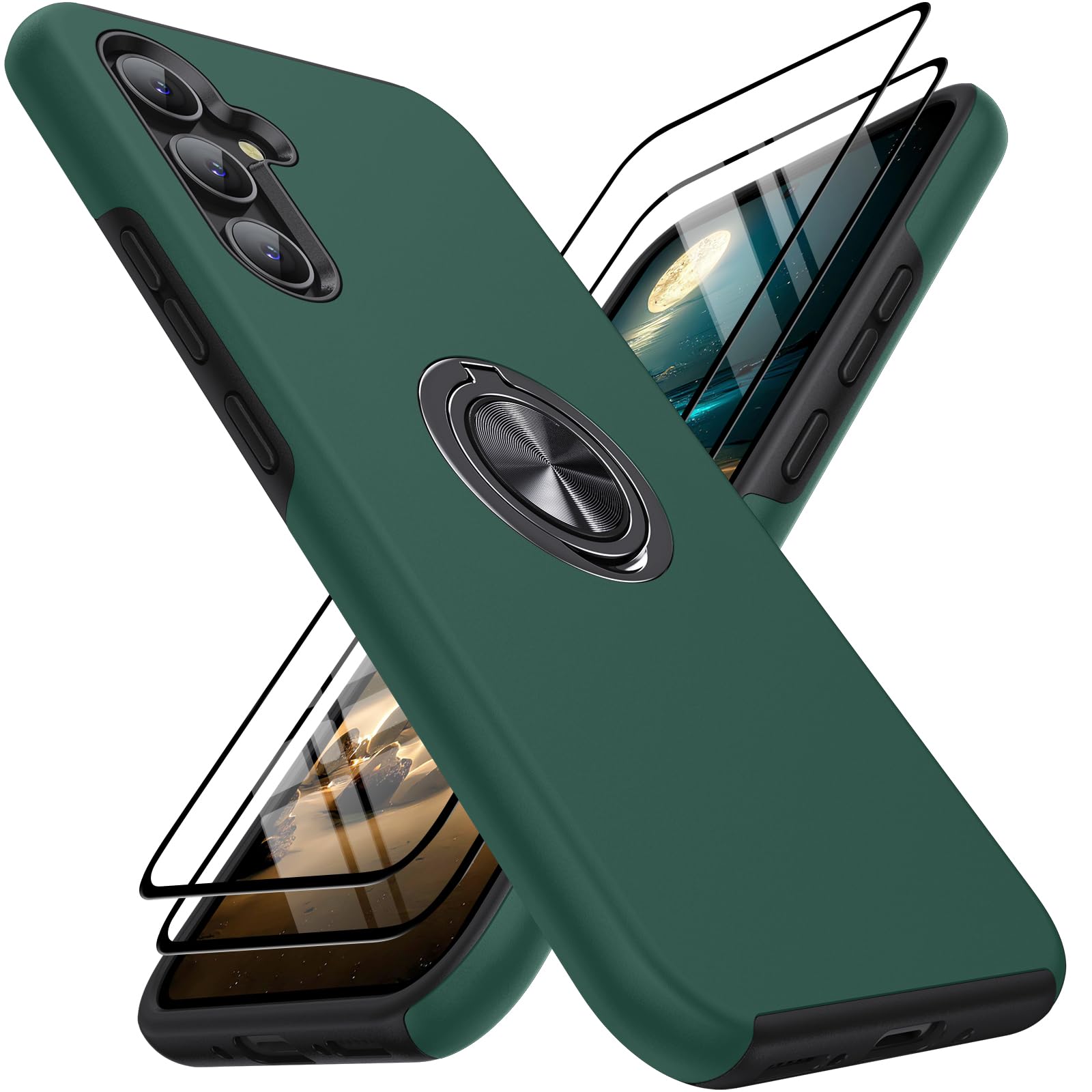 KOVASIA für Samsung Galaxy Hülle mit 360°Drehbarer Metall Ständer, Kratzresistent, Anti-Fingerabdruck, Stoßfest Schutzhülle Handyhülle für Samsung Galaxy