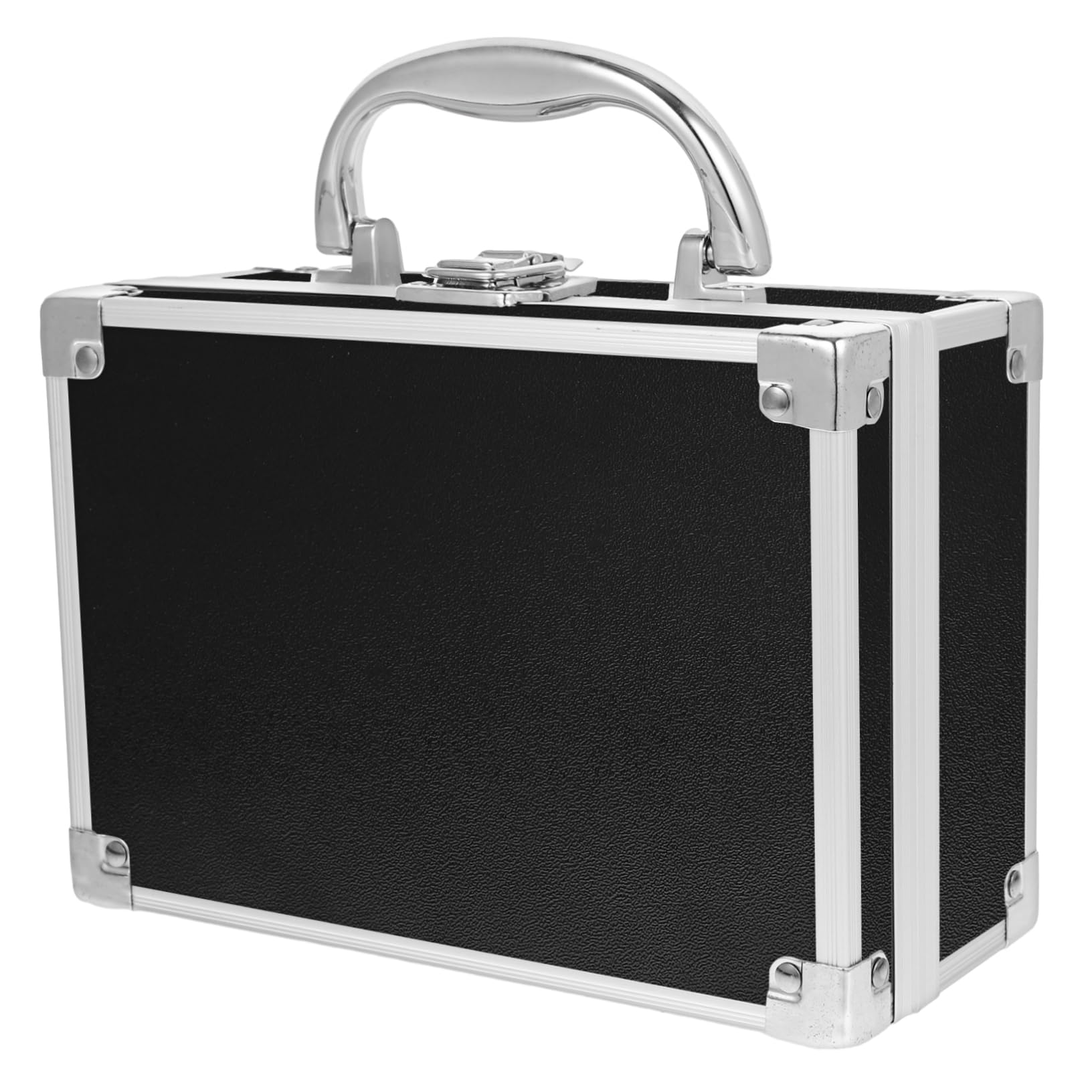 Beaupretty Schminkkoffer Aluminiumlegierung Kosmetikkoffer Organizer mit Praktischem Handles Design Tragbarer Kosmetik Organizer Etui für Reisen und Aufbewahrung Schwarzer Kosmetikbox