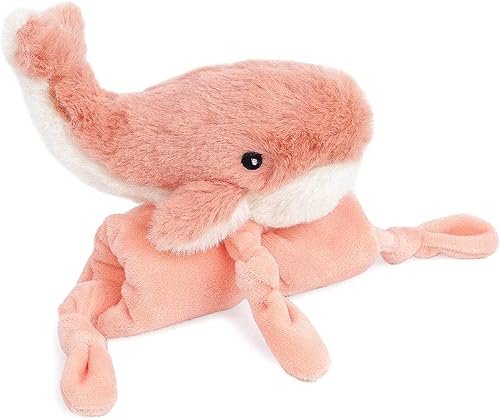 Miniatura 7 de MON AMI Peluche de ballena coral para bebés, manta de seguridad anudada de 13.5 pulgadas, juguete de felpa suave para bebés, perfecto esencial para
