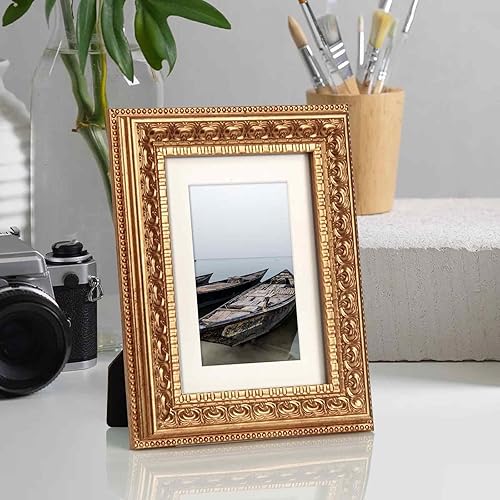 Miniatura 9 de Marco de fotos clásico adornado marrón oscuro antiguo de 11 x 14 pulgadas, con paspartú para fotos de 8 x 10 pulgadas, dibujos, protección de