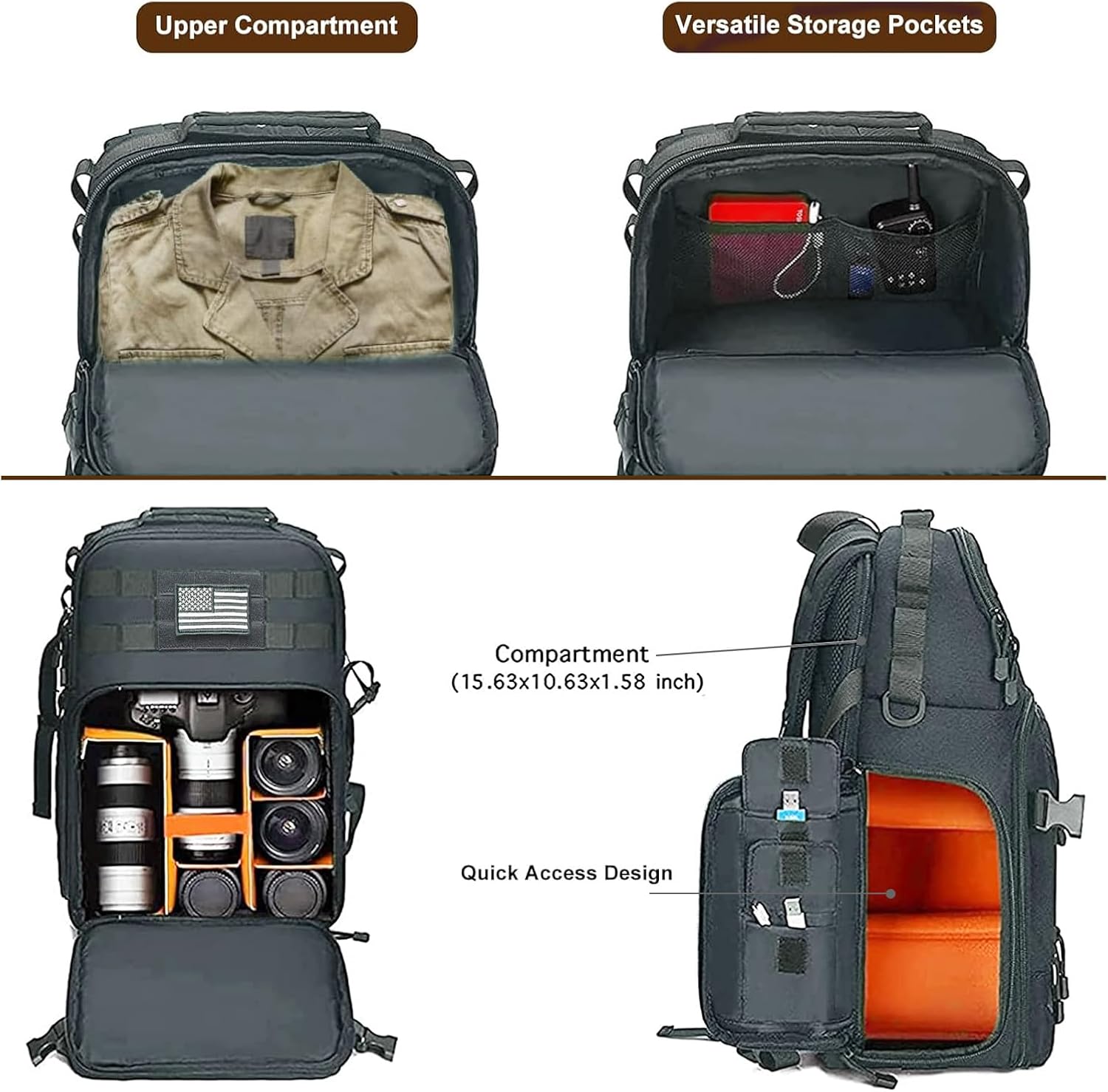 MOSISO Camera Backpack, DSLR/SLR/Mirrorless Tactical Camera Bag Case image 2