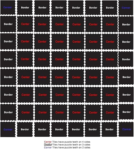 Miniatura 14 de American Floor Mats Sport - Alfombrillas de goma resistentes de 0.315 pulgadas, azulejos de goma entrelazados (23.0 x 23.0 pulgadas). 10% azul.