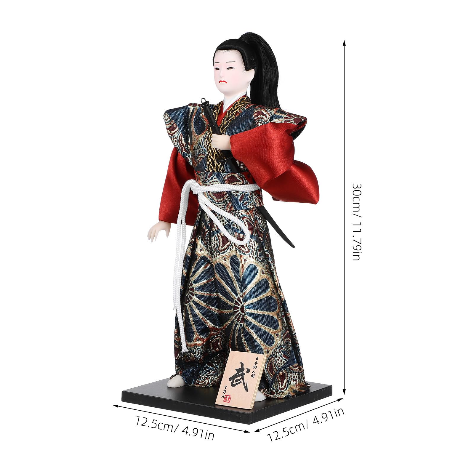 TOYANDONA Figura Samurái Japonesa de 12 Pulgadas Materiales de Espuma, Tela, Abs y Madera, Decoración Versátil Hogar y Coleccionable en Ocasiones Obsequios