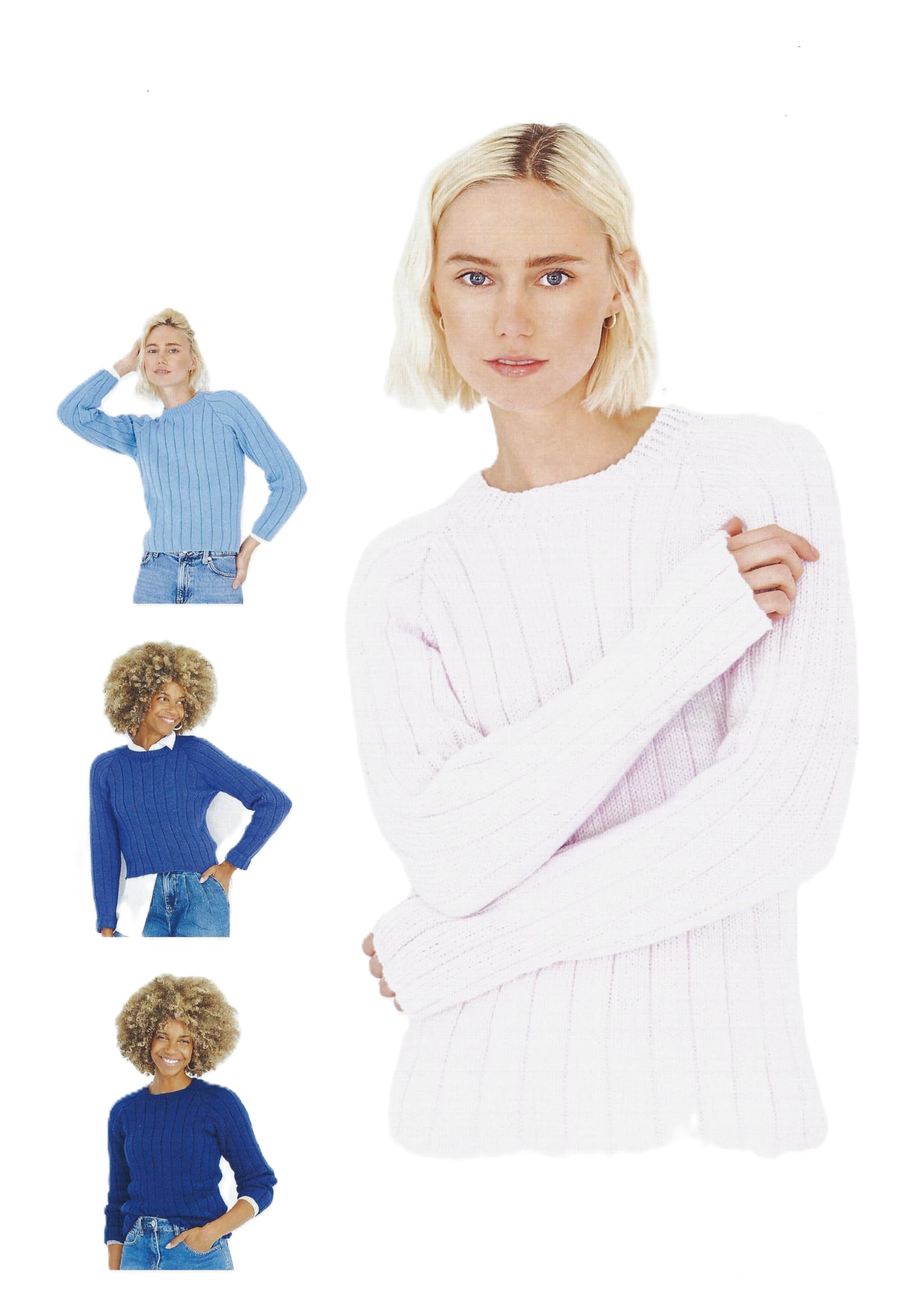 Stylecraft Women's Multicoloured Dk Knitting Pattern Pamphlet - 10141 Sweaters (4 Designs) 30-42In